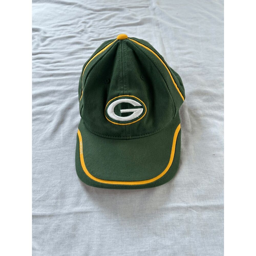 Green Bay Packers Reebok NFL Adjustable Hat, Velcro, Green/Yellow Stripe
